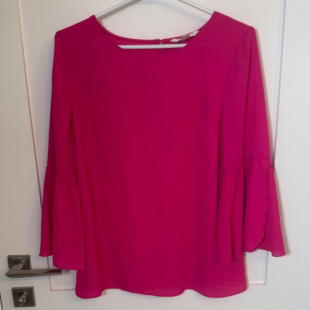 Counterparts Fuchsia Blouse with Flared Sleeves